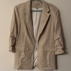 H&M Beige Textured Blazer